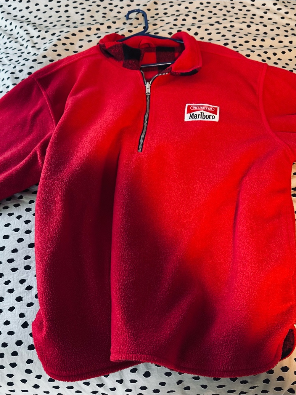 Marlboro Men's Bright Red Half-Zip Fleece Pullover XXL